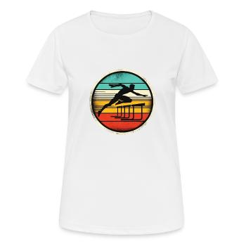 Sprinter de haies - T-shirt respirant Femme - blanc - Devant - AI Model Female 172 dark (172cm)