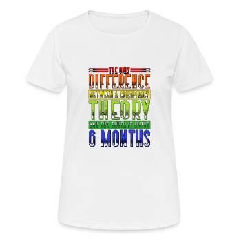 The Only Difference Between A Conspiracy Theory 19 - Frauen T-Shirt atmungsaktiv - Weiß - Vorne - AI Model Female 172 dark (172cm)