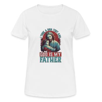 J’ai fait un test ADN et Dieu est mon père 31 - T-shirt respirant Femme - blanc - Devant - AI Model Female 172 dark (172cm)