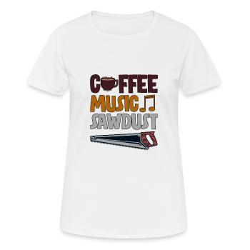 Café Musique Sciure de bois 4 - T-shirt respirant Femme - blanc - Devant - AI Model Female 172 dark (172cm)