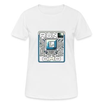 Exécuter Cmd 38 - T-shirt respirant Femme - blanc - Devant - AI Model Female 172 dark (172cm)