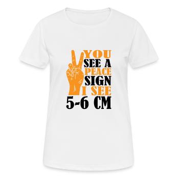 You See A Peace Sign, I See 5-6 cm 3 - Women's Breathable T-Shirt - white - Front - AI Model Female 172 dark (172cm)