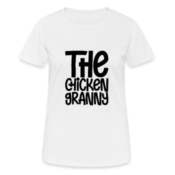 The Chicken Granny - Frauen T-Shirt atmungsaktiv - Weiß - Vorne - AI Model Female 172 dark (172cm)