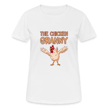 The Chicken Granny 2 - Frauen T-Shirt atmungsaktiv - Weiß - Vorne - AI Model Female 172 dark (172cm)