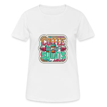 Café Et Squats 8 - T-shirt respirant Femme - blanc - Devant - AI Model Female 172 dark (172cm)