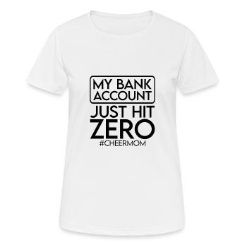 Mon compte bancaire vient d’atteindre zéro 3 - T-shirt respirant Femme - blanc - Devant - AI Model Female 172 dark (172cm)