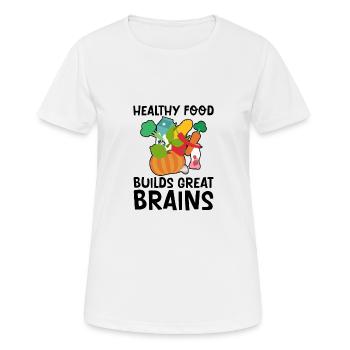 Les aliments sains pour développer un excellent cerveau 2 - T-shirt respirant Femme - blanc - Devant - AI Model Female 172 dark (172cm)