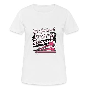 Tu m’as eu aux pieds en sangles 60 - T-shirt respirant Femme - blanc - Devant - AI Model Female 172 dark (172cm)