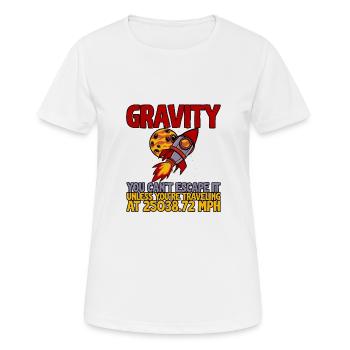 La gravité, on n’y échappe pas 2 - T-shirt respirant Femme - blanc - Devant - AI Model Female 172 dark (172cm)
