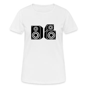 Musique haut-parleur - T-shirt respirant Femme - blanc - Devant - AI Model Female 172 dark (172cm)