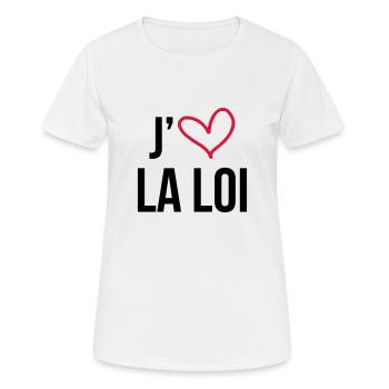 Avocat / Avocate / Justice / Tribunal / Police - T-shirt respirant Femme - blanc - Devant - AI Model Female 172 dark (172cm)