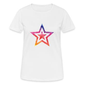 Étoile colorée - T-shirt respirant Femme - blanc - Devant - AI Model Female 172 dark (172cm)