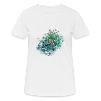 tortue - T-shirt respirant Femme - blanc - Devant - AI Model Female 172 dark (172cm)