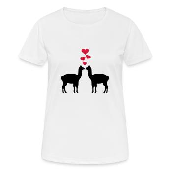 Lama - Frauen T-Shirt atmungsaktiv - Weiß - Vorne - AI Model Female 172 dark (172cm)