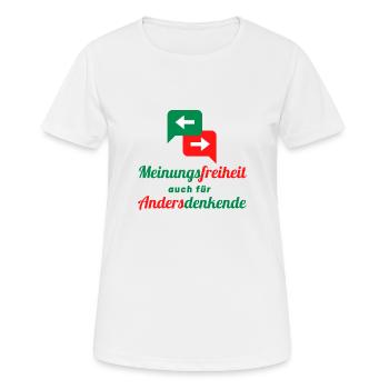 Liberté d’expression également pour les dissidents - T-shirt respirant Femme - blanc - Devant - AI Model Female 172 dark (172cm)