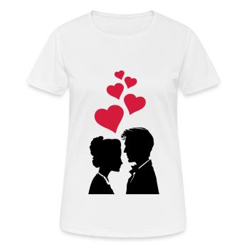 Couple Wedding Couple Marriage - Women's Breathable T-Shirt - white - Front - AI Model Female 172 dark (172cm)