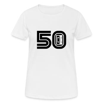 50 Retro Musik 50er - Frauen T-Shirt atmungsaktiv - Weiß - Vorne - AI Model Female 172 dark (172cm)
