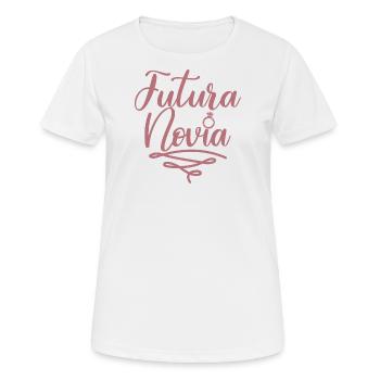 Futura Novia Girlfriend Engagement Wedding Gift - Women's Breathable T-Shirt - white - Front - AI Model Female 172 dark (172cm)