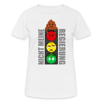 Nicht meine Ampel Regierung - Frauen T-Shirt atmungsaktiv - Weiß - Vorne - AI Model Female 172 dark (172cm)
