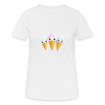eistüten, eis,icecream,comic - Frauen T-Shirt atmungsaktiv - Weiß - Vorne - AI Model Female 172 dark (172cm)