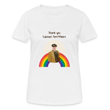 Merci Capitaine Tom Moore - T-shirt respirant Femme - blanc - Devant - AI Model Female 172 dark (172cm)
