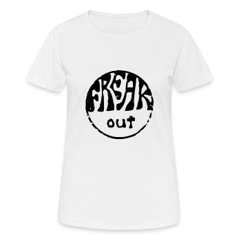 Freak out Hippie Stempel - Frauen T-Shirt atmungsaktiv - Weiß - Vorne - AI Model Female 172 dark (172cm)