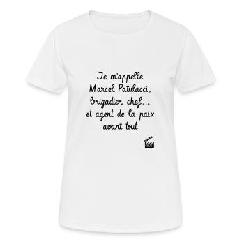 Marcel Patulacci, brigadier chef - Les Inconnus - T-shirt respirant Femme - blanc - Devant - AI Model Female 172 dark (172cm)