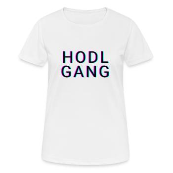Hodl Gang - Women's Breathable T-Shirt - white - Front - AI Model Female 172 dark (172cm)