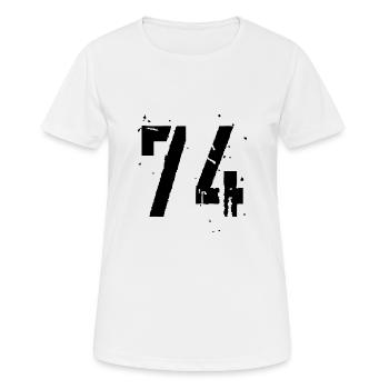 Number 74 - Women's Breathable T-Shirt - white - Front - AI Model Female 172 dark (172cm)