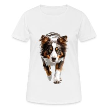 Australischer Schäferhund - Frauen T-Shirt atmungsaktiv - Weiß - Vorne - AI Model Female 172 dark (172cm)
