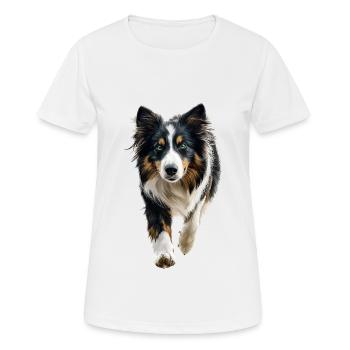 Collie - Frauen T-Shirt atmungsaktiv - Weiß - Vorne - AI Model Female 172 dark (172cm)