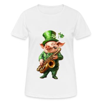 Schwein - Frauen T-Shirt atmungsaktiv - Weiß - Vorne - AI Model Female 172 dark (172cm)