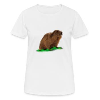 Murmeltier - Frauen T-Shirt atmungsaktiv - Weiß - Vorne - AI Model Female 172 dark (172cm)