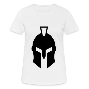 Spartaner Helm - Frauen T-Shirt atmungsaktiv - Weiß - Vorne - AI Model Female 172 dark (172cm)