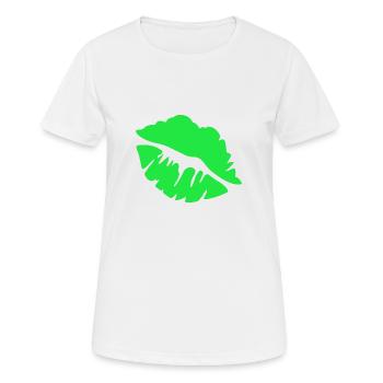 des années 90 fête à thème embrasser les lèvres - T-shirt respirant Femme - blanc - Devant - AI Model Female 172 dark (172cm)