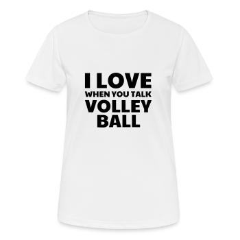 Volleyball - Volley Ball - Volley-Ball - Sport - Frauen T-Shirt atmungsaktiv - Weiß - Vorne - AI Model Female 172 dark (172cm)