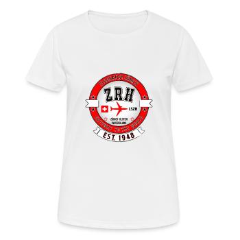 ZRH Airport Zürich Switzerland - Vintage Design - Frauen T-Shirt atmungsaktiv - Weiß - Vorne - AI Model Female 172 dark (172cm)