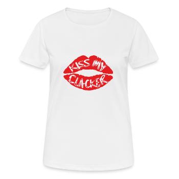 Kiss My Clacker Mistress Dita a inspiré Clem Wear - T-shirt respirant Femme - blanc - Devant - AI Model Female 172 dark (172cm)