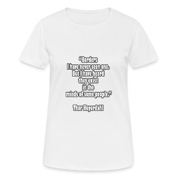 Un monde, une nation - T-shirt respirant Femme - blanc - Devant - AI Model Female 172 dark (172cm)