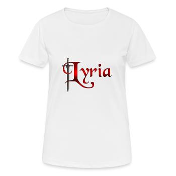 Lyria RPG Server Sword Medieval Logo - Women's Breathable T-Shirt - white - Front - AI Model Female 172 dark (172cm)
