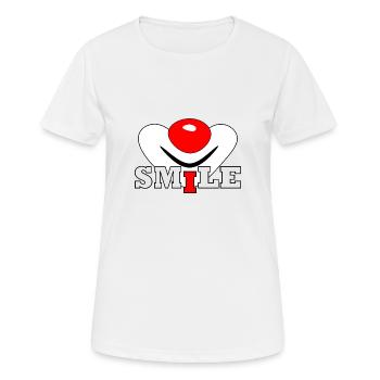 Smile Clown - T-shirt respirant Femme - blanc - Devant - AI Model Female 172 dark (172cm)