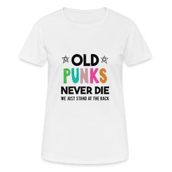 Vieux punks ne meurent jamais cadeau rétro punk des années 80 des années 90 - T-shirt respirant Femme - blanc - Devant - AI Model Female 172 dark (172cm)