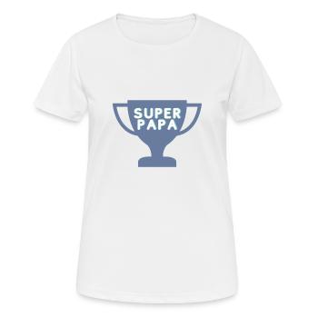 SUPER DAD - Women's Breathable T-Shirt - white - Front - AI Model Female 172 dark (172cm)