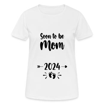 Mom Soon To Be Mommy 2024 Mother Pregnant Kids Mot - Women's Breathable T-Shirt - white - Front - AI Model Female 172 dark (172cm)