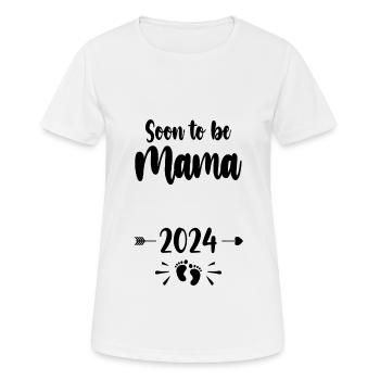 Mama Soon To Be Mom 2024 Mother Pregnant Kids Moth - Women's Breathable T-Shirt - white - Front - AI Model Female 172 dark (172cm)