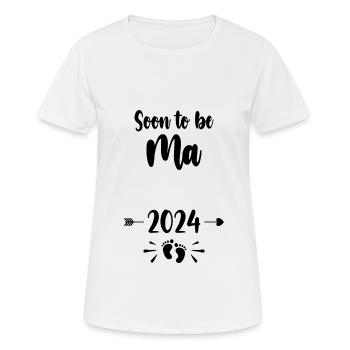 Ma Soon To Be Mom 2024 Mother Pregnant Kids Mother - Women's Breathable T-Shirt - white - Front - AI Model Female 172 dark (172cm)