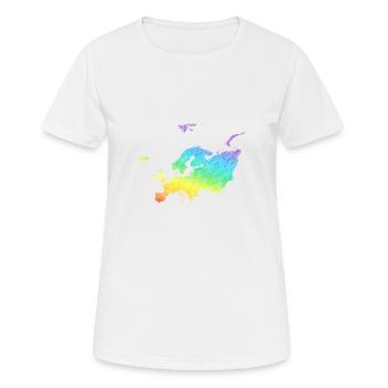 Europa bunt - Frauen T-Shirt atmungsaktiv - Weiß - Vorne - AI Model Female 172 dark (172cm)
