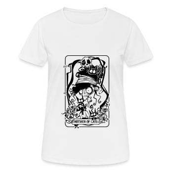 Mother of Cats Funny Gothic Tarot Cards - Women's Breathable T-Shirt - white - Front - AI Model Female 172 dark (172cm)