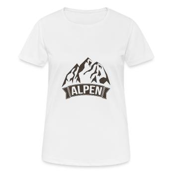 Alpen - Frauen T-Shirt atmungsaktiv - Weiß - Vorne - AI Model Female 172 dark (172cm)