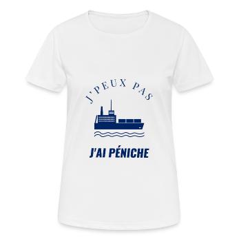 J'peux pas j'ai peniche - T-shirt respirant Femme - blanc - Devant - AI Model Female 172 dark (172cm)